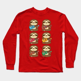 Sloth Ukulele Long Sleeve T-Shirt